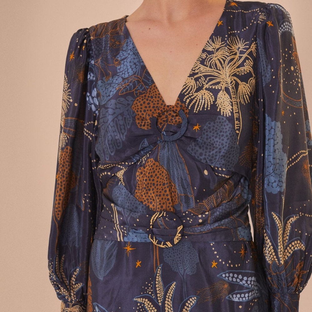 Navy Blue Night Jungle Mini Dress